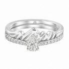 Le PeTeton Pear Diamond Solitaire Engagement Dúo Stack Rings with Pavé Set in 18K Gold - Jackson Hole Jewelry Company