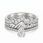 Le PeTeton Pear Diamond Solitaire Engagement Trio Stack Rings with Pavé Set in 18K Gold (Copy) - Jackson Hole Jewelry Company
