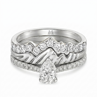 Le PeTeton Pear Diamond Solitaire Engagement Trio Stack Rings with Pavé Set in 18K Gold (Copy) - Jackson Hole Jewelry Company