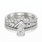 Le PeTeton Pear Diamond Solitaire Engagement Trio Stack Rings with Pavé Set in 18K Gold (Copy) - Jackson Hole Jewelry Company