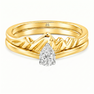 Le PeTeton Pear Shape Cut Diamond Solitaire Engagement Dúo Stack Rings in 18K Gold - Jackson Hole Jewelry Company