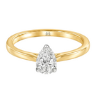 Le Grande Teton Pear Shape Cut Diamond Solitaire Engagement Ring in 18K Gold - Jackson Hole Jewelry Company