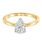 Le Grande Teton Pear Shape Cut Diamond Solitaire Engagement Ring in 18K Gold - Jackson Hole Jewelry Company