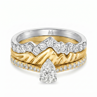 Le PeTeton Pear Diamond Solitaire Engagement Trio Stack Rings with Pavé Set in 18K Gold (Copy) - Jackson Hole Jewelry Company