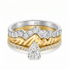 Le PeTeton Pear Diamond Solitaire Engagement Trio Stack Rings with Pavé Set in 18K Gold (Copy) - Jackson Hole Jewelry Company