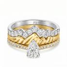 Le PeTeton Pear Diamond Solitaire Engagement Trio Stack Rings with Pavé Set in 18K Gold (Copy) - Jackson Hole Jewelry Company