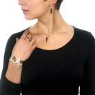 Doves Gatsby Black Onyx & Diamond Drop Earrings in 18K Yellow Gold 0.18 cttw - Jackson Hole Jewelry Company