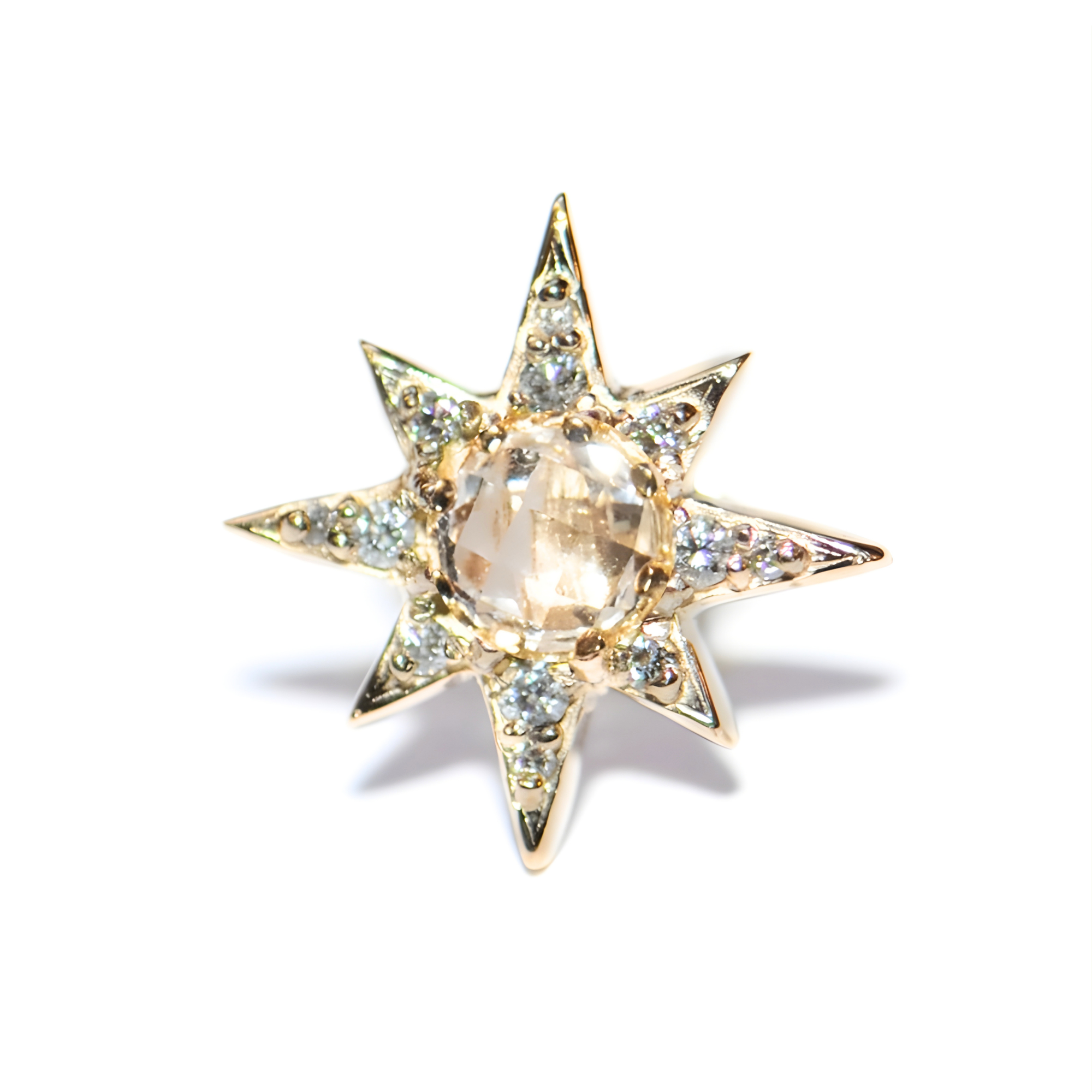 ANZIE Aztec Mini Starburst Stud Earrings in 14K Yellow Gold 0.22 cttw - Jackson Hole Jewelry Company