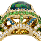 Omi Privé Australian Black Opal, Tsavorite, Hauyne & Diamond Ring in 18K Yellow Gold - Jackson Hole Jewelry Company