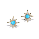 ANZIE Aztec Mini Starburst Stud Earrings in 14K Yellow Gold 0.22 cttw - Jackson Hole Jewelry Company