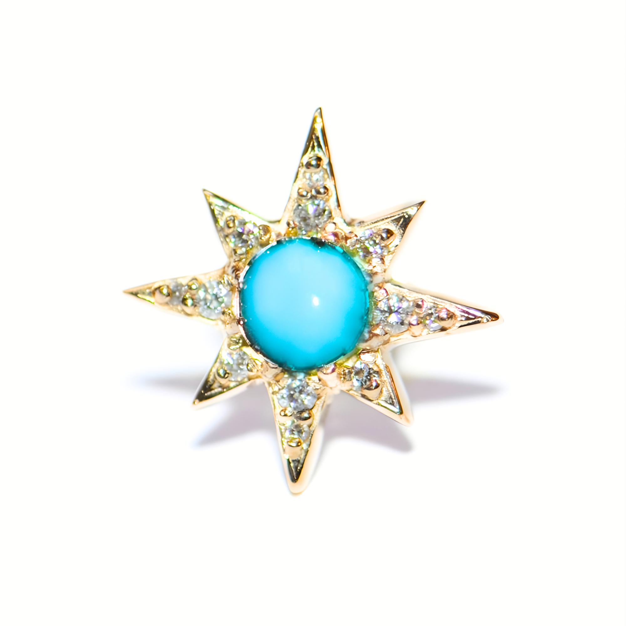 ANZIE Aztec Mini Starburst Stud Earrings in 14K Yellow Gold 0.22 cttw - Jackson Hole Jewelry Company