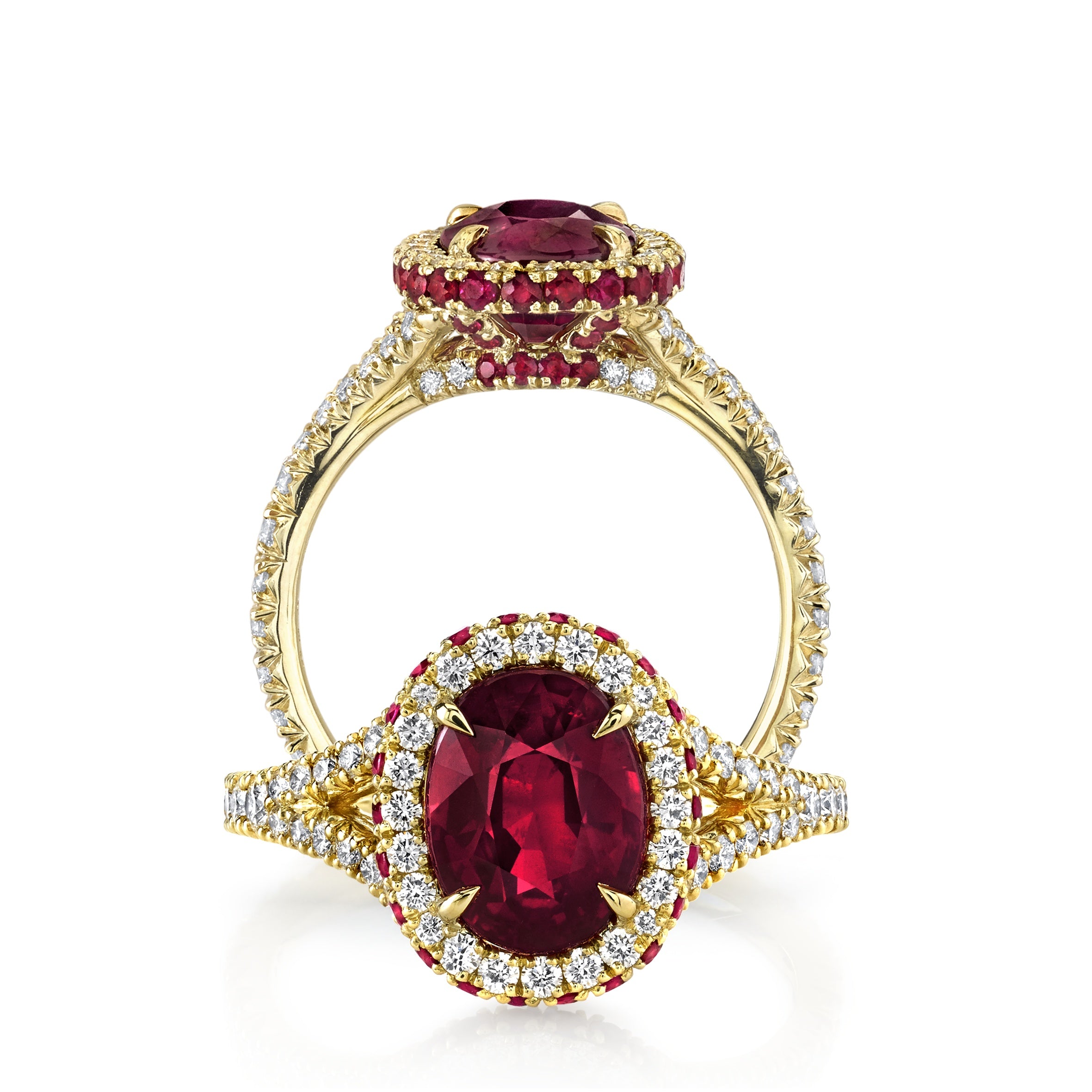 Omi Privé - Ruby & Diamond Ring in 18K Yellow Gold - Jackson Hole Jewelry Company
