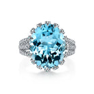 Omi Privé - Aquamarine, Paraiba Tourmaline & Diamond Ring in Platinum - Jackson Hole Jewelry Company