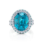 Omi Privé - Blue Zircon, Paraíba Tourmaline & Diamond Ring in Platinum - Jackson Hole Jewelry Company