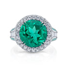 Omi Privé - Award Winning Brazilian Emerald, Paraiba Tourmaline & Diamond Ring in Platinum - Jackson Hole Jewelry Company