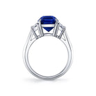 Omi Privé - Blue Sapphire & Diamond 3-Stone Ring in Platinum - Jackson Hole Jewelry Company