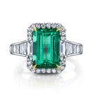 Omi Privé Emerald & Diamond Ring in Platinum - Jackson Hole Jewelry Company