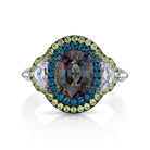 Omi Privé - Alexandrite, Demantoid & Diamond Ring in Platinum - Jackson Hole Jewelry Company