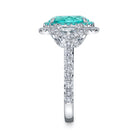 Omi Privé Paraiba Type Tourmaline & Diamond Ring in Platinum - Jackson Hole Jewelry Company