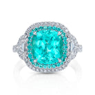 Omi Privé Paraiba Type Tourmaline & Diamond Ring in Platinum - Jackson Hole Jewelry Company