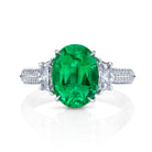Omi Privé Emerald & Diamond Ring in Platinum - Jackson Hole Jewelry Company