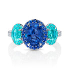Omi Privé - Cobalt Spinel, Paraiba-Type Tourmaline, Paraiba, Sapphire & Diamond Ring in Platinum - Jackson Hole Jewelry Company