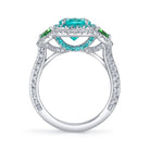 Omi Privé Paraiba Type Tourmaline, Tsavorite, Paraiba & Diamond Ring in Platinum - Jackson Hole Jewelry Company