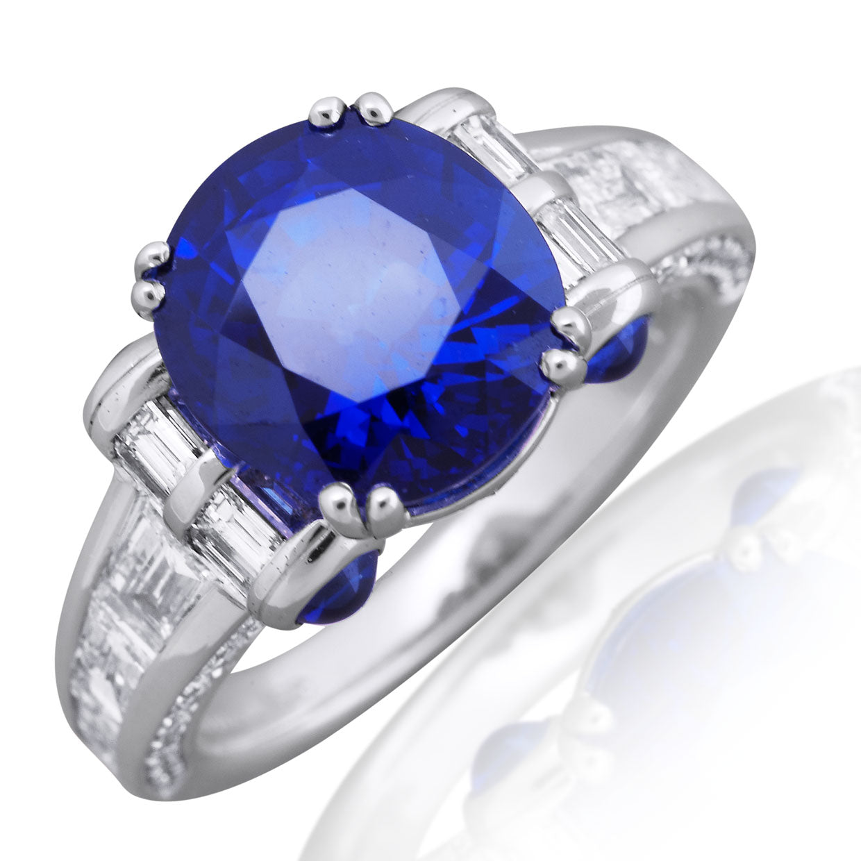 Picchiotti - Blue Sapphire and White Diamond Ring in 18K White Gold - Jackson Hole Jewelry Company
