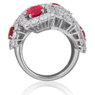Picchiotti - Oval Ruby and Round Diamond Fashion Ring in 18K White Gold - Jackson Hole Jewelry Company