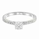 Le PeTeton Round French Cut Diamond Engagement Ring with Pavé Set in 18K Gold - Jackson Hole Jewelry Company
