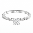 Le PeTeton Round French Cut Diamond Engagement Ring with Pavé Set in 18K Gold - Jackson Hole Jewelry Company