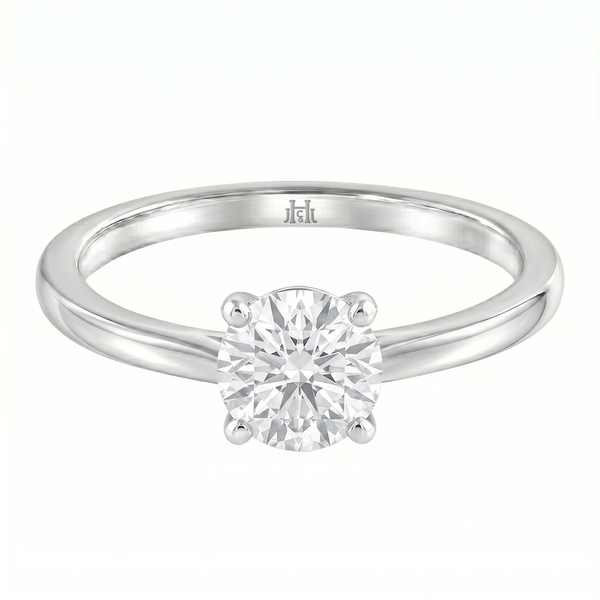 Le Grande Teton Round French Cut Diamond Solitaire Engagement Ring in 18K Gold - Jackson Hole Jewelry Company