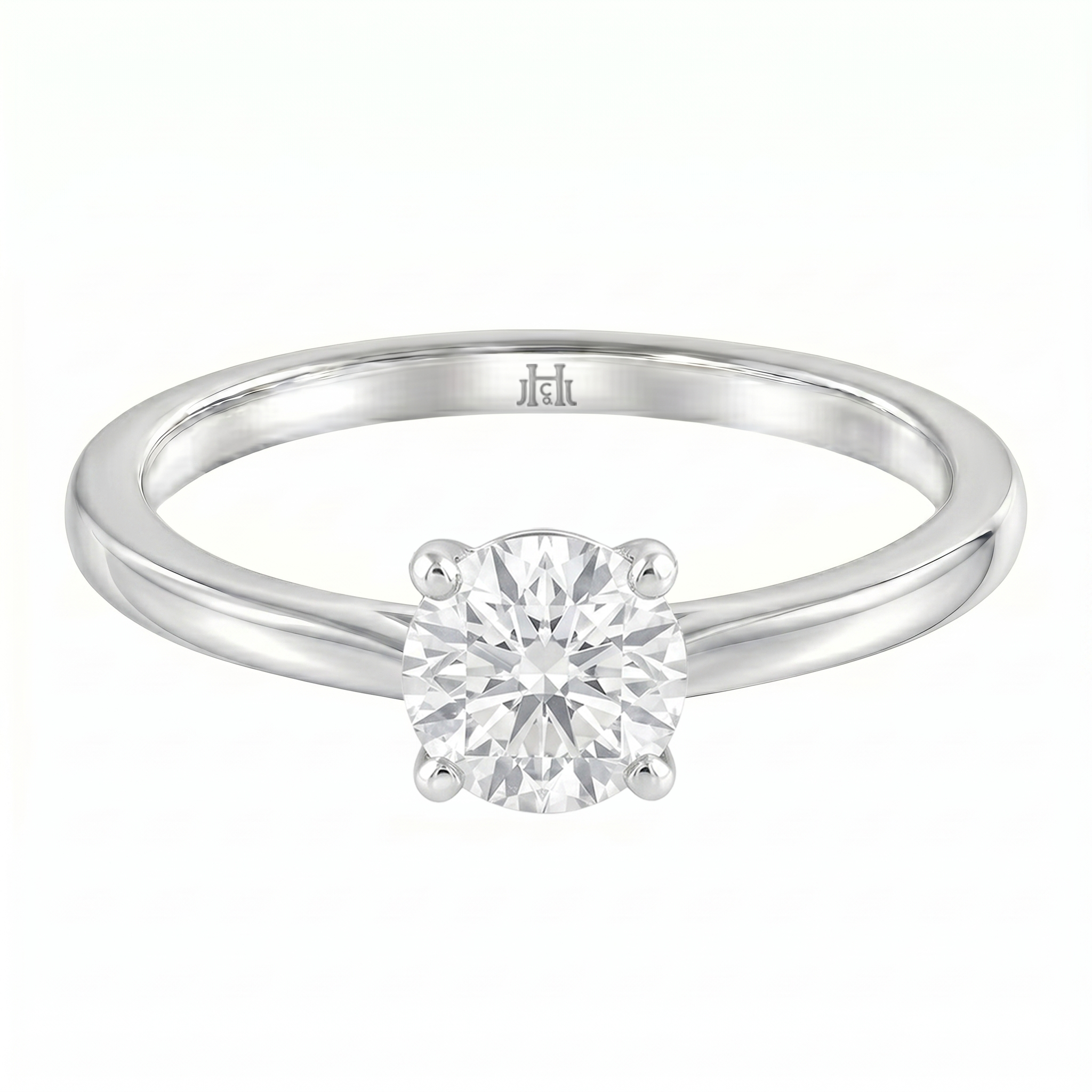 Le Grande Teton Round French Cut Diamond Solitaire Engagement Ring in 18K Gold - Jackson Hole Jewelry Company