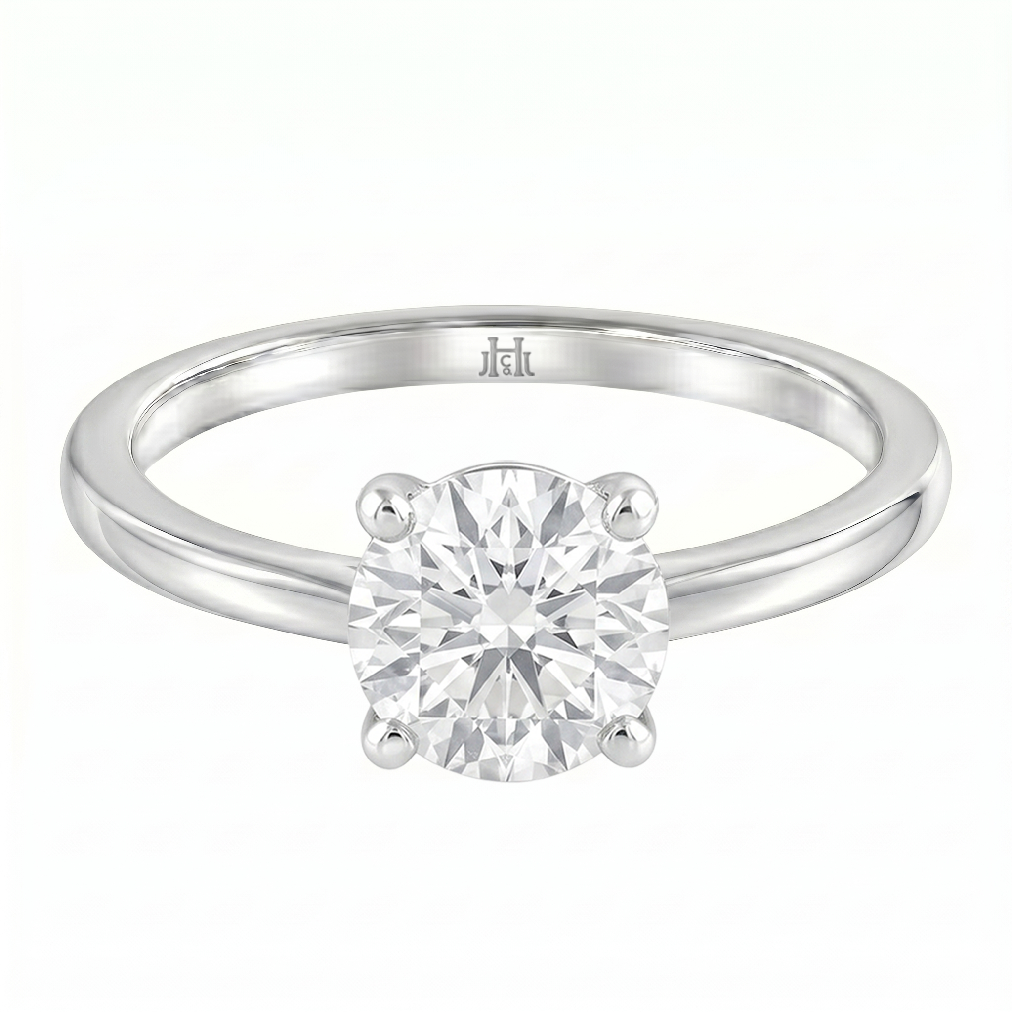 Le Grande Teton Round French Cut Diamond Solitaire Engagement Ring in 18K Gold - Jackson Hole Jewelry Company