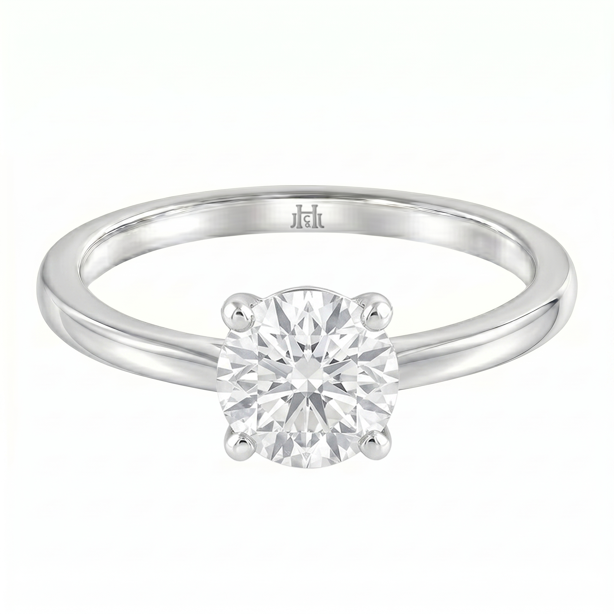 Le Grande Teton Round French Cut Diamond Solitaire Engagement Ring in 18K Gold - Jackson Hole Jewelry Company