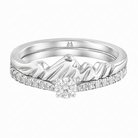 Le PeTeton Round French Cut Diamond Solitaire Engagement Dúo Stack Rings with Pavé Set in 18K Gold - Jackson Hole Jewelry Company