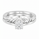 Le PeTeton Round French Cut Diamond Solitaire Engagement Dúo Stack Rings in 18K Gold - Jackson Hole Jewelry Company