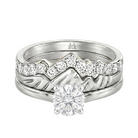 Le Grande Teton Round French Cut Diamond Solitaire Engagement Trio Stack Rings in 18K Gold - Jackson Hole Jewelry Company