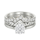 Le Grande Teton Round French Cut Diamond Solitaire Engagement Trio Stack Rings in 18K Gold - Jackson Hole Jewelry Company
