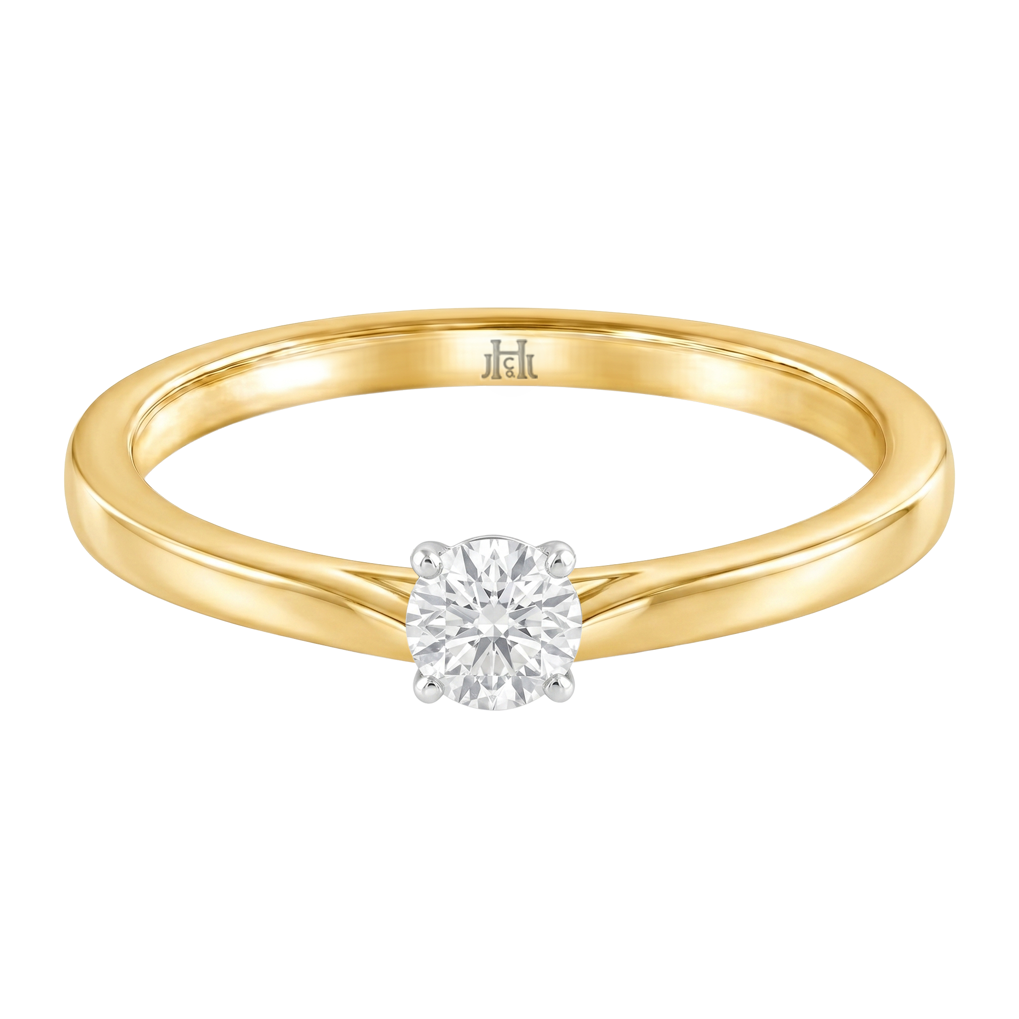 Le PeTeton Round French Cut Diamond Solitaire Engagement Ring in 18K Gold - Jackson Hole Jewelry Company