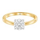 Le Grande Teton Round French Cut Diamond Solitaire Engagement Ring in 18K Gold - Jackson Hole Jewelry Company