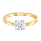 Le Grande Teton Round French Cut Diamond Solitaire Engagement Ring in 18K Gold - Jackson Hole Jewelry Company