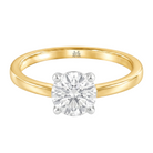 Le Grande Teton Round French Cut Diamond Solitaire Engagement Ring in 18K Gold - Jackson Hole Jewelry Company