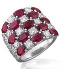 Picchiotti - Oval Ruby and Round Diamond Fashion Ring in 18K White Gold - Jackson Hole Jewelry Company