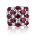 Picchiotti - Oval Ruby and Round Diamond Fashion Ring in 18K White Gold - Jackson Hole Jewelry Company