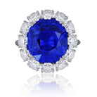 Picchiotti - Cushion Blue Sapphire and Round Diamond Ring in Platinum - Jackson Hole Jewelry Company