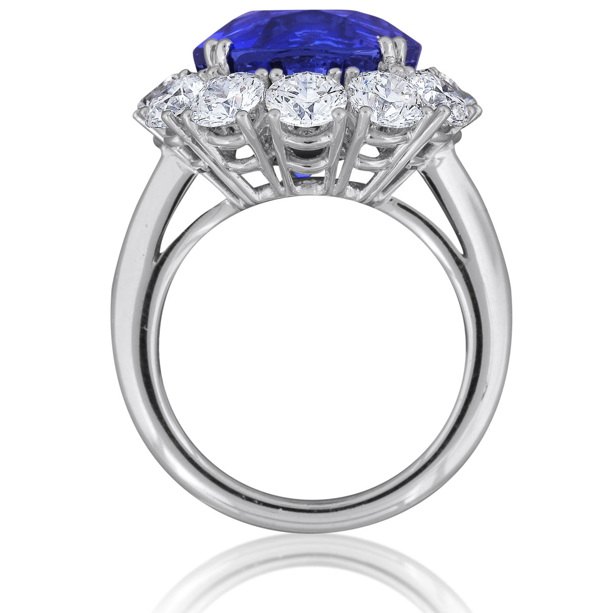 Picchiotti - Cushion Blue Sapphire and Round Diamond Ring in Platinum - Jackson Hole Jewelry Company