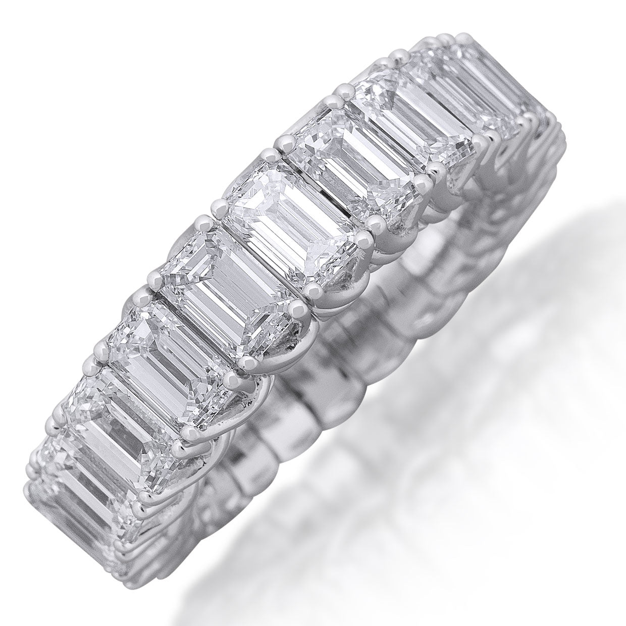 Picchiotti Xpandable™ Emerald Cut Diamond Eternity Band in 18K White and Yellow Gold - Jackson Hole Jewelry Company