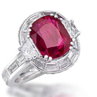 Picchiotti - Cushion Ruby and Baguette-Cut White Diamond Ring in Platinum - Jackson Hole Jewelry Company