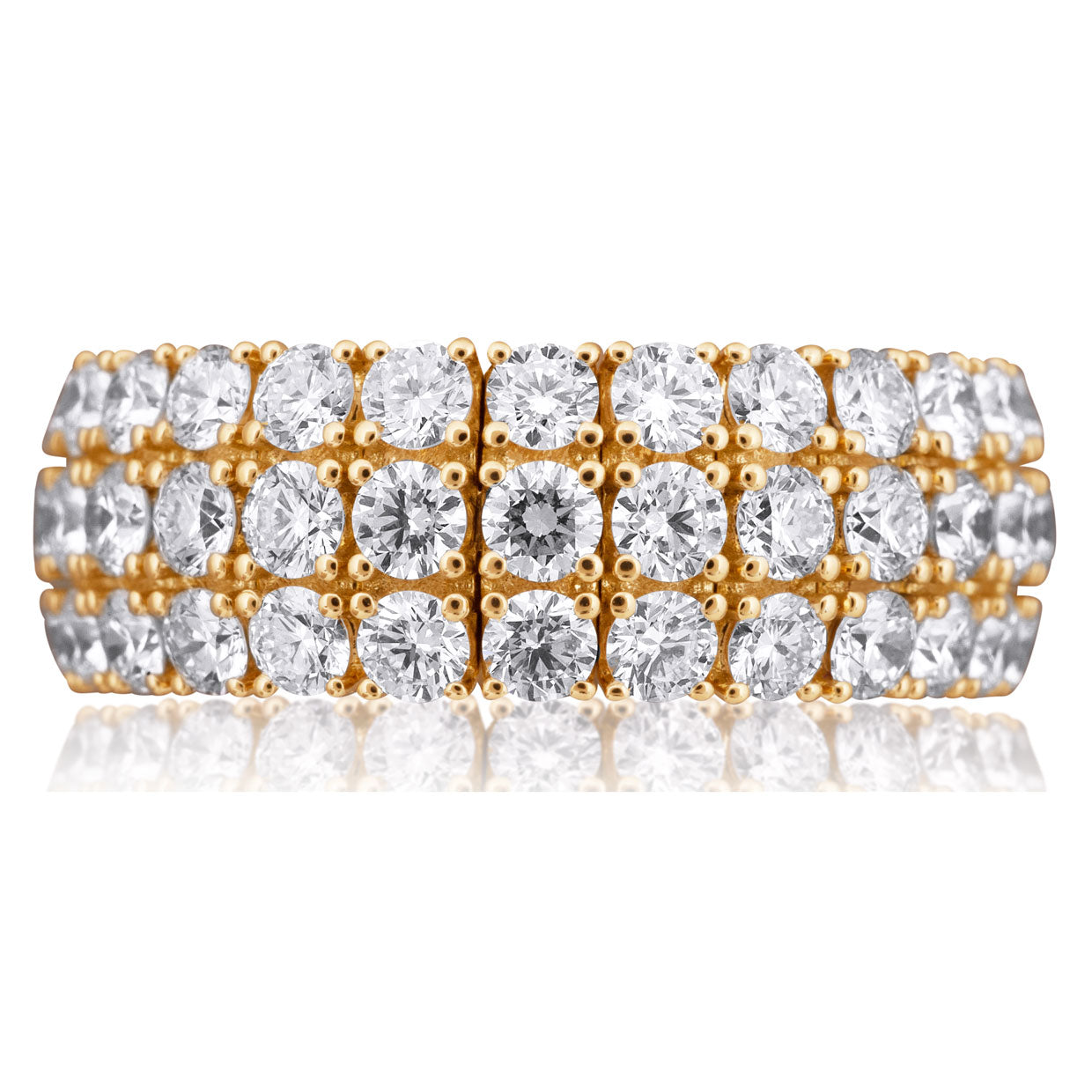 Picchiotti - Xpandable™ 3-Row Diamond Eternity Ring in 18K Yellow Gold - Jackson Hole Jewelry Company